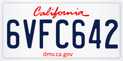 CA license plate 6VFC642