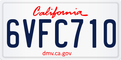 CA license plate 6VFC710
