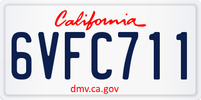CA license plate 6VFC711