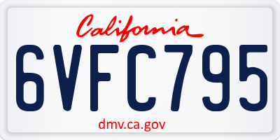 CA license plate 6VFC795