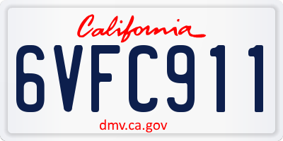 CA license plate 6VFC911