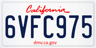CA license plate 6VFC975