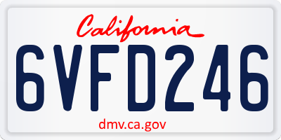 CA license plate 6VFD246