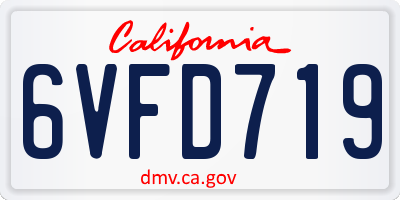 CA license plate 6VFD719