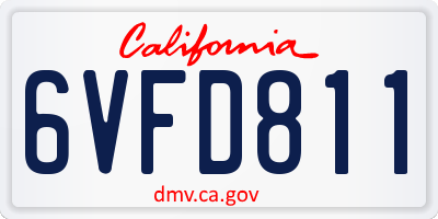 CA license plate 6VFD811