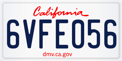 CA license plate 6VFE056
