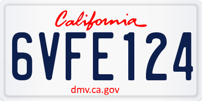 CA license plate 6VFE124