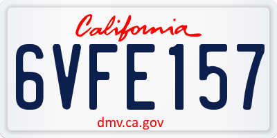 CA license plate 6VFE157