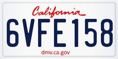 CA license plate 6VFE158