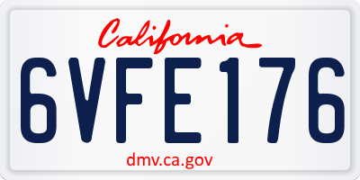 CA license plate 6VFE176