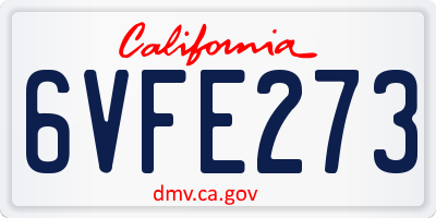 CA license plate 6VFE273