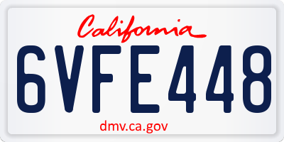 CA license plate 6VFE448