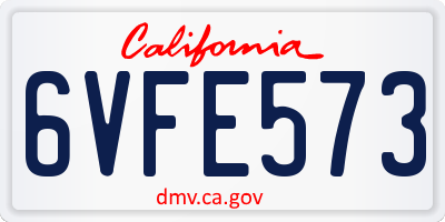 CA license plate 6VFE573