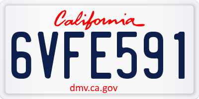 CA license plate 6VFE591