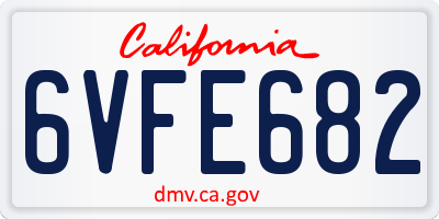 CA license plate 6VFE682