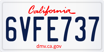 CA license plate 6VFE737