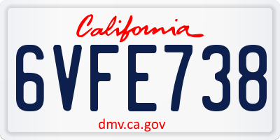 CA license plate 6VFE738