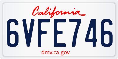 CA license plate 6VFE746