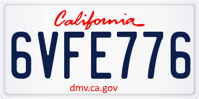 CA license plate 6VFE776
