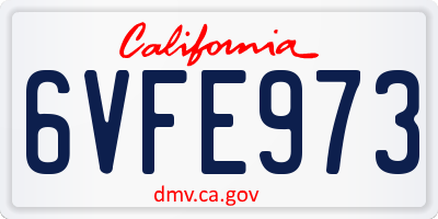 CA license plate 6VFE973