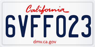 CA license plate 6VFF023
