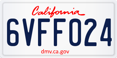 CA license plate 6VFF024