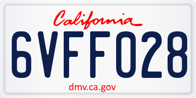 CA license plate 6VFF028
