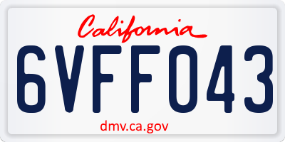 CA license plate 6VFF043