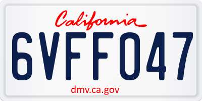 CA license plate 6VFF047