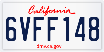CA license plate 6VFF148