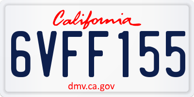 CA license plate 6VFF155
