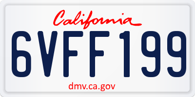 CA license plate 6VFF199
