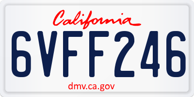 CA license plate 6VFF246
