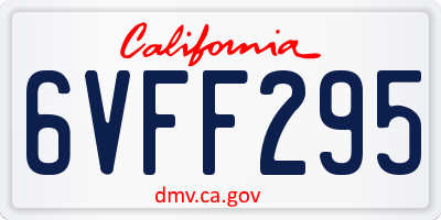 CA license plate 6VFF295