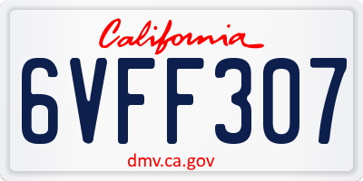 CA license plate 6VFF307