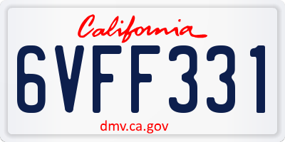 CA license plate 6VFF331