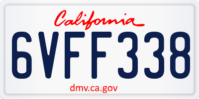 CA license plate 6VFF338