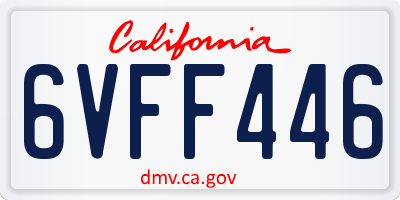 CA license plate 6VFF446