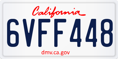 CA license plate 6VFF448