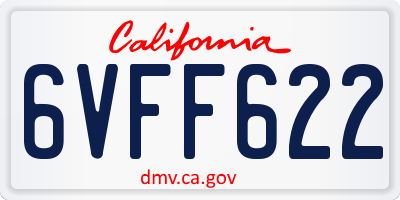 CA license plate 6VFF622
