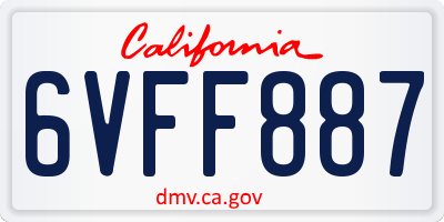 CA license plate 6VFF887