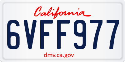 CA license plate 6VFF977