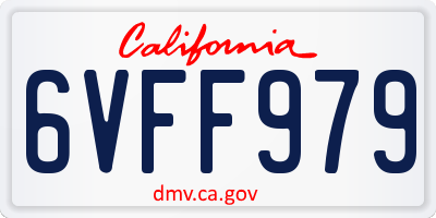 CA license plate 6VFF979