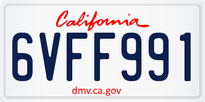 CA license plate 6VFF991