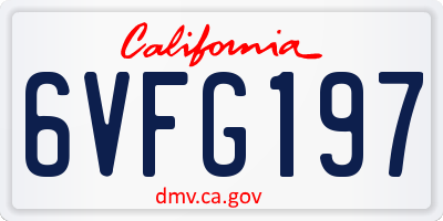 CA license plate 6VFG197