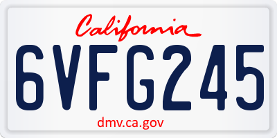 CA license plate 6VFG245