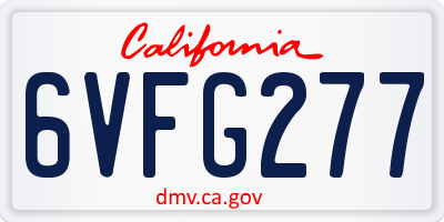 CA license plate 6VFG277