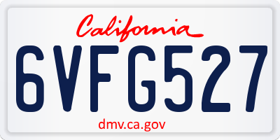 CA license plate 6VFG527