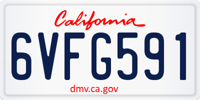 CA license plate 6VFG591