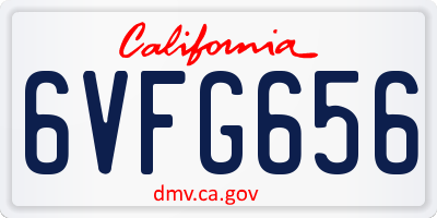 CA license plate 6VFG656
